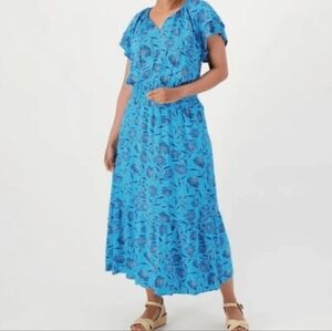 Destination 365 Viscose Maxi Dress Size Large Blue